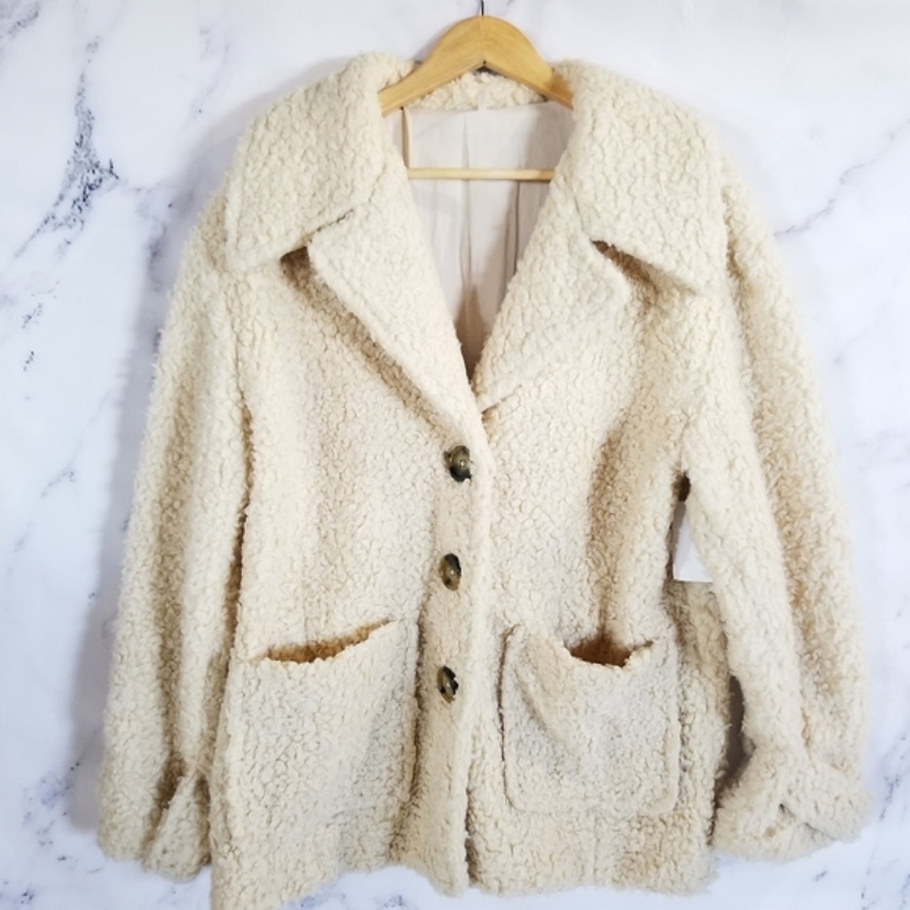 NWOT FREE PEOPLE Teddy Coat, Large